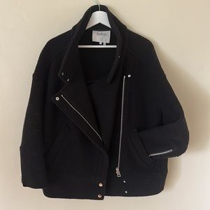BA&SH GREIGE wool Moto Jacket.